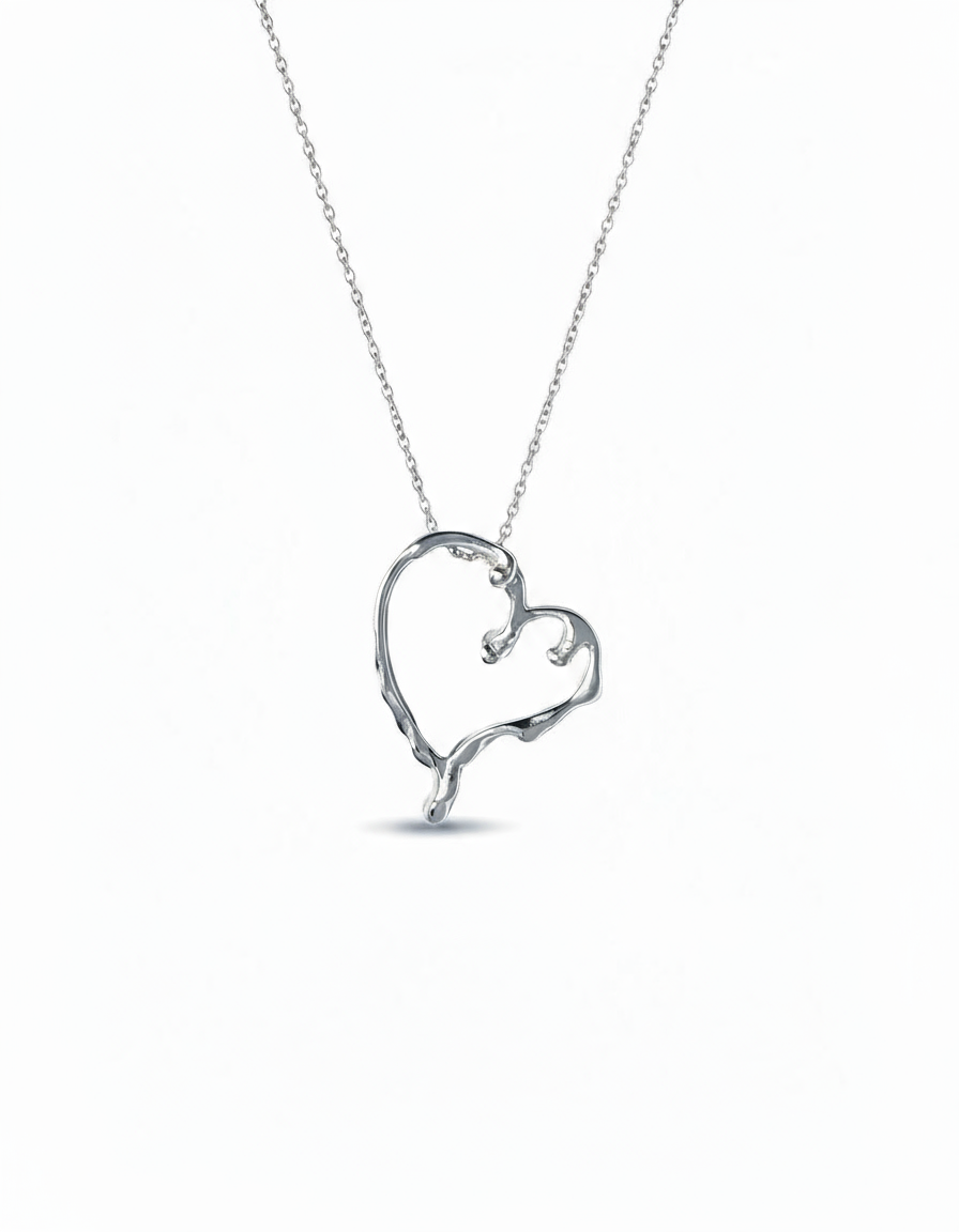 Melting Heart Sterling Silver 925 Necklace
