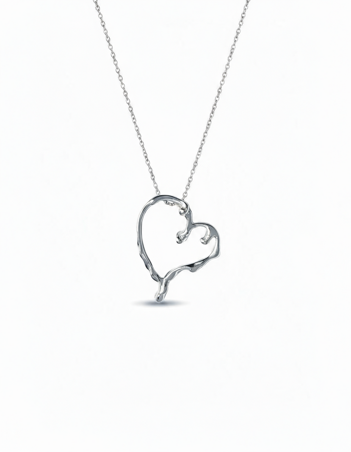 Melting Heart Sterling Silver 925 Necklace