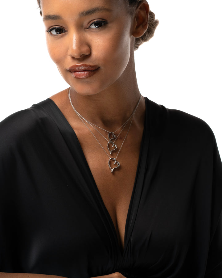 Melting Heart Sterling Silver 925 Necklace