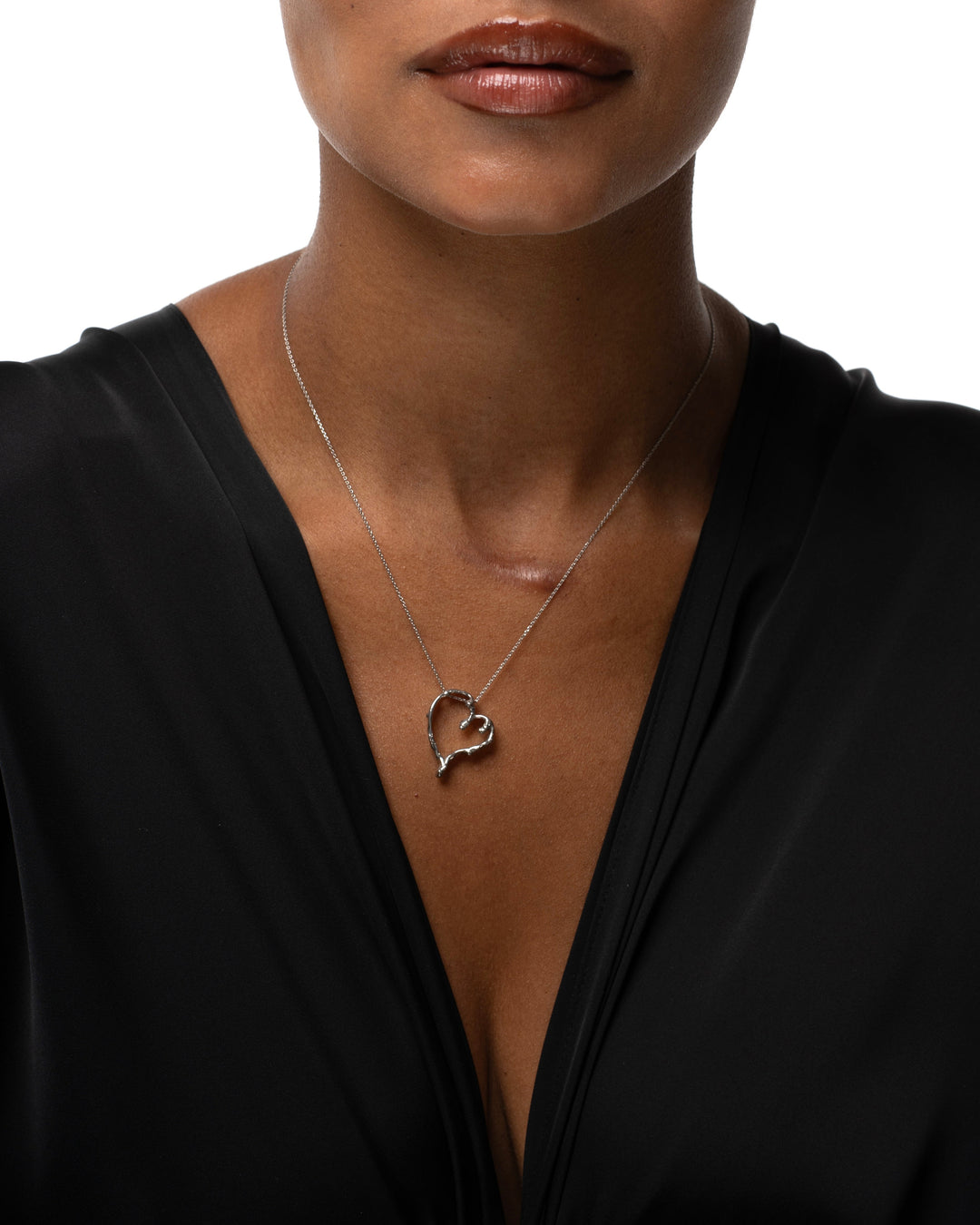 Melting Heart Sterling Silver 925 Necklace