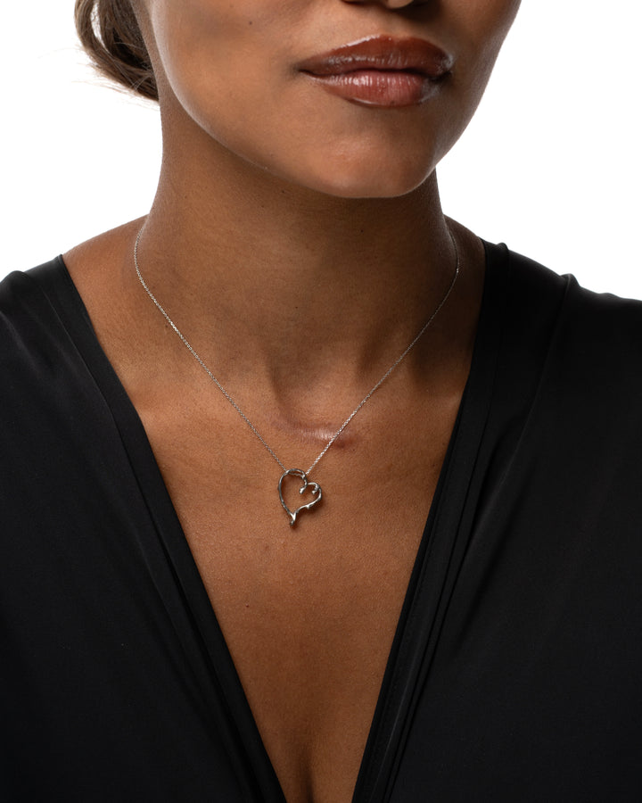 Melting Heart Sterling Silver 925 Necklace