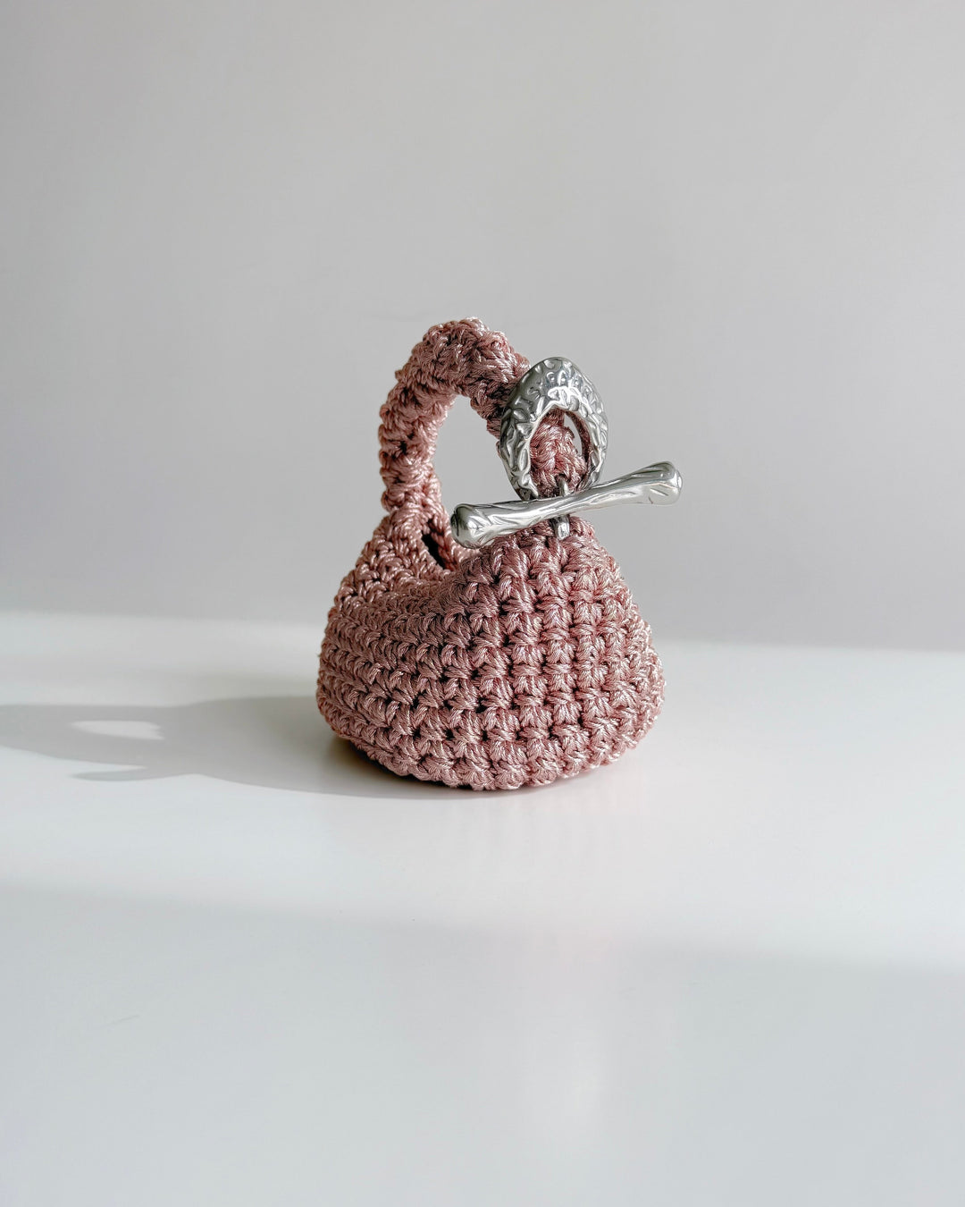 Micro Gigi Clasp Bag - Metallic Rose