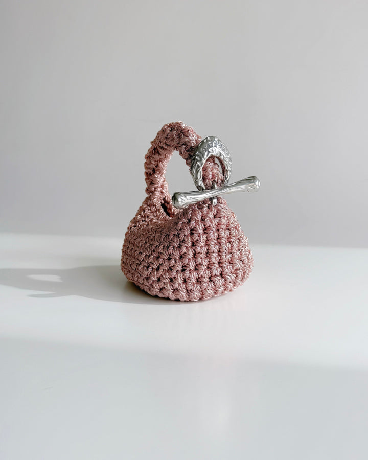 Micro Gigi Clasp Bag - Metallic Rose