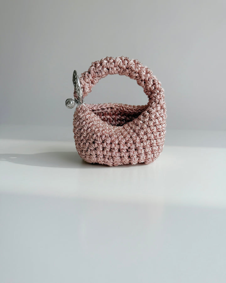 Micro Gigi Clasp Bag - Metallic Rose