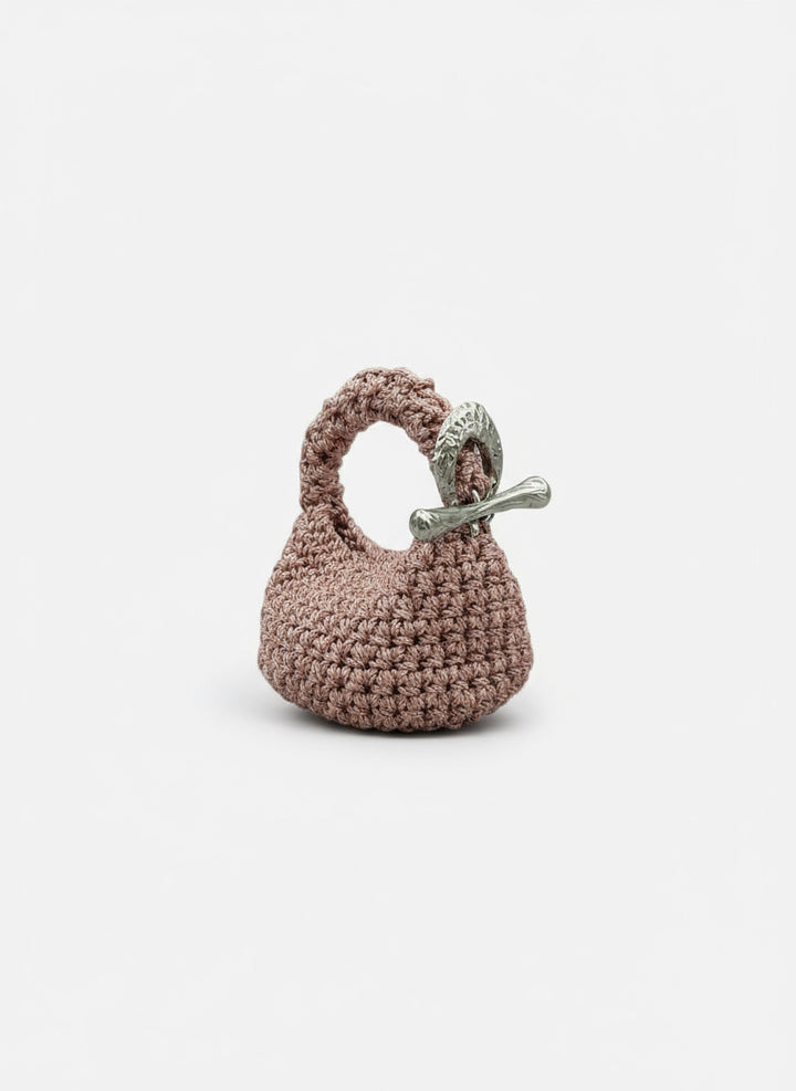 Micro Gigi Clasp Bag - Metallic Rose