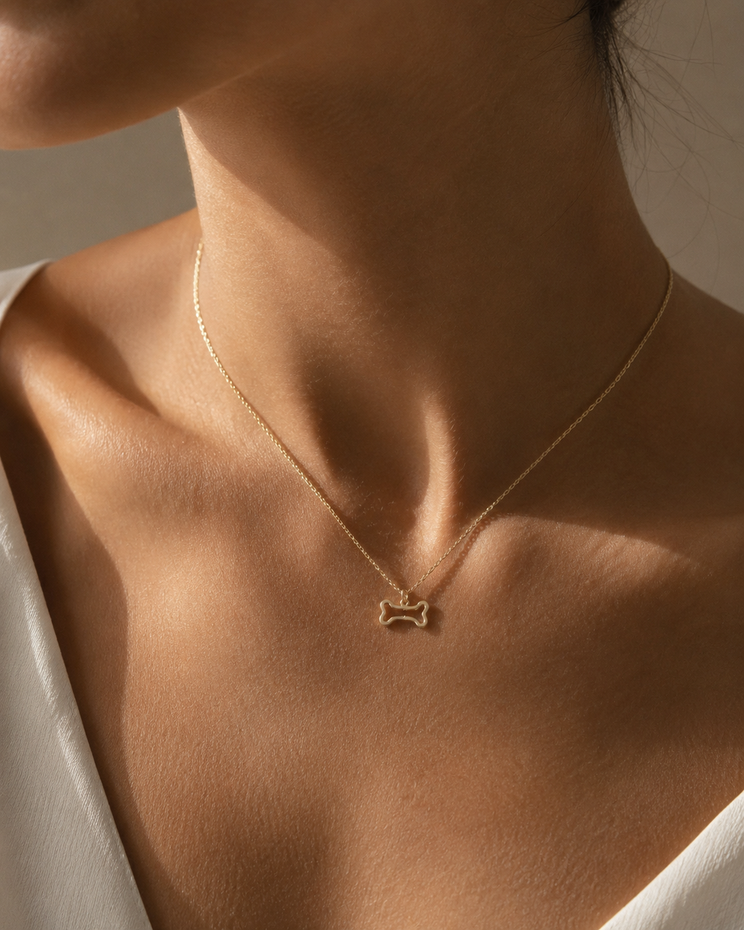 Mini Bone Necklace - 14K Gold