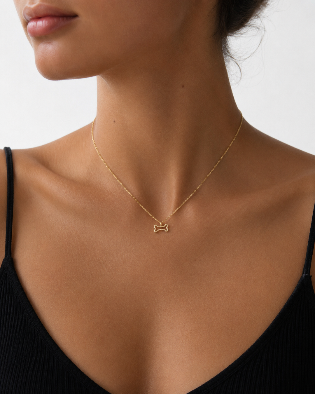 Mini Bone Necklace - 14K Gold