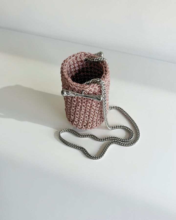 Bucket Clasp Bag - Metallic Rose