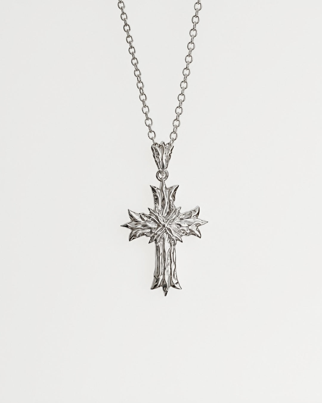 Royal Cross Necklace - Polished Sterling Silver