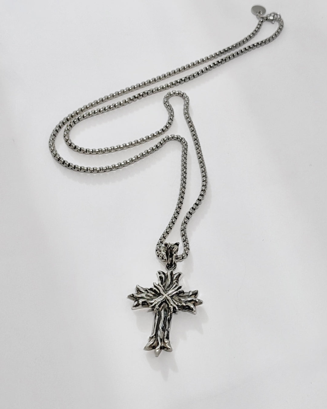 Royal Cross Necklace - Patina Sterling Silver