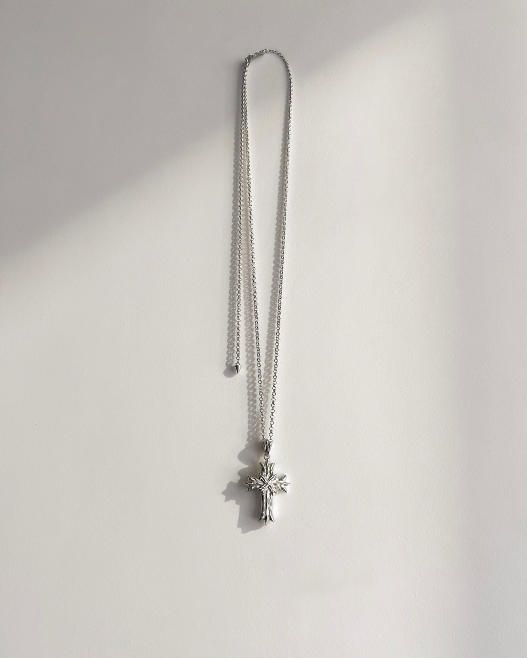Royal Cross Necklace - Polished Sterling Silver