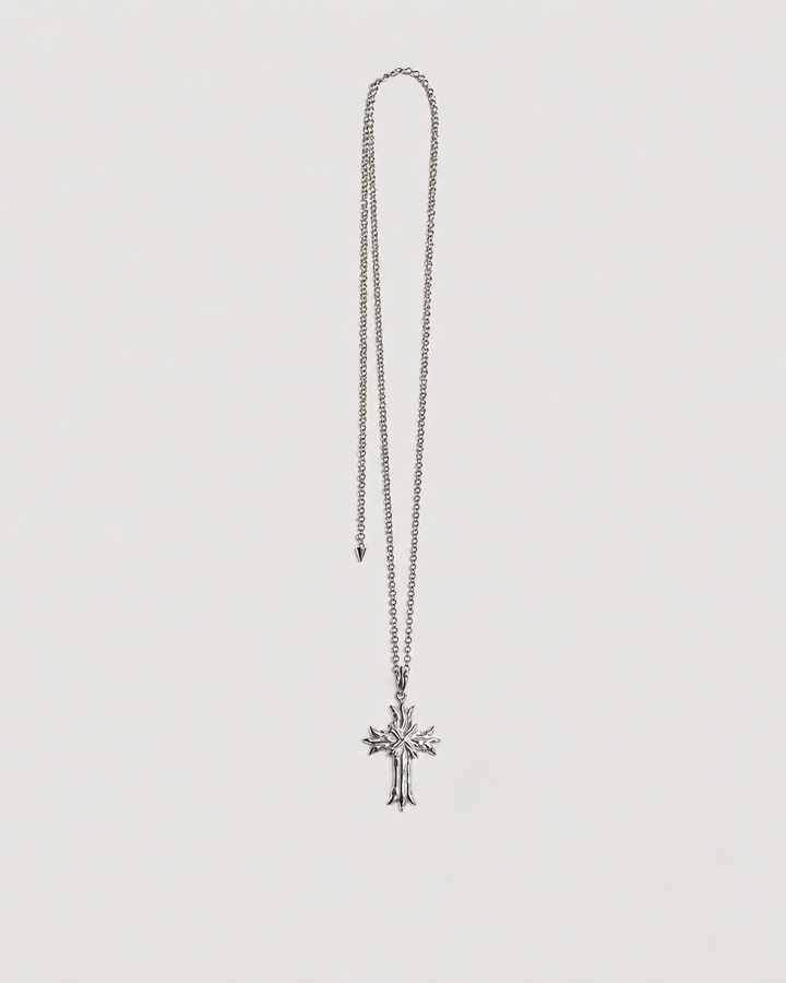 Royal Cross Necklace - Polished Sterling Silver