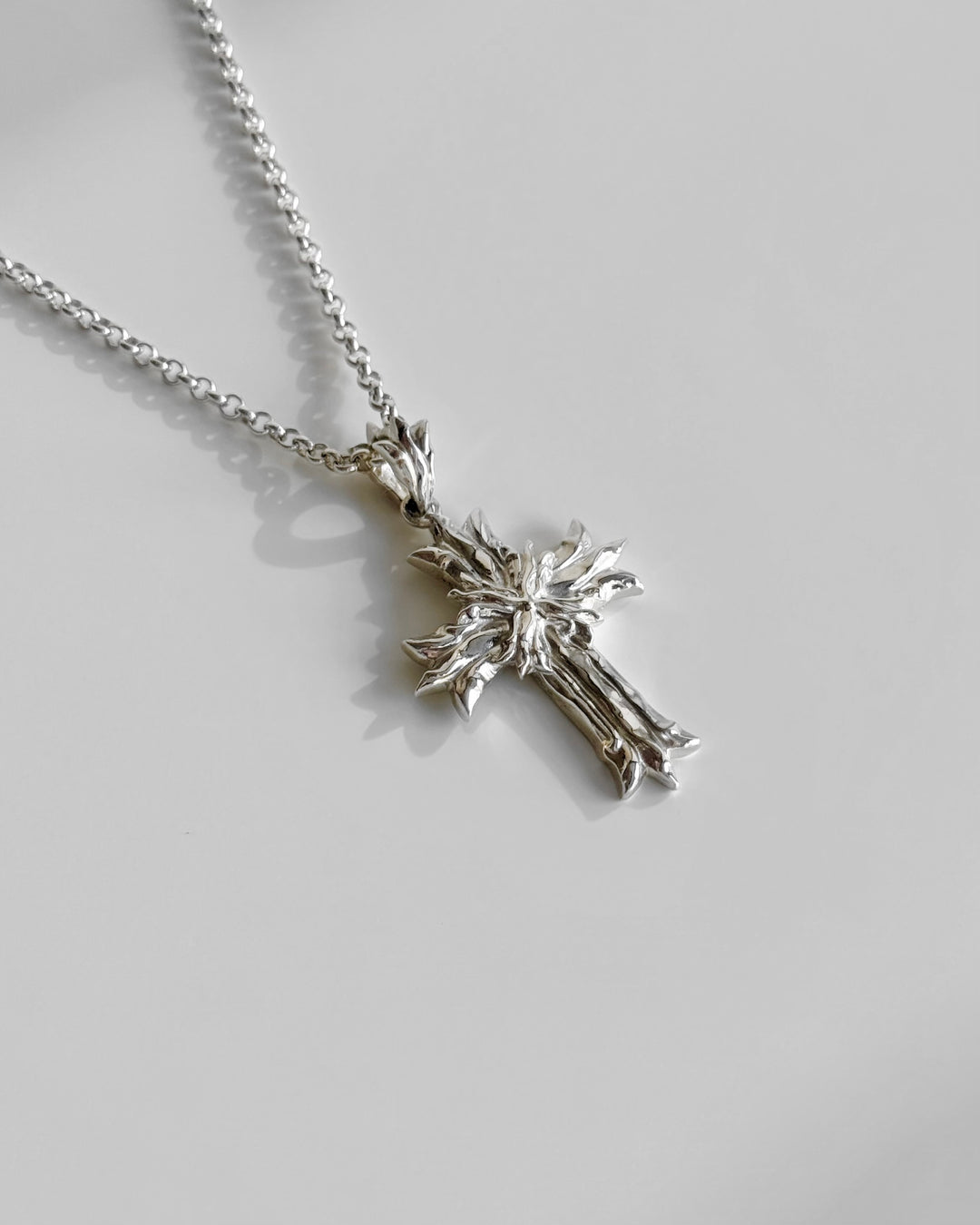 Royal Cross Necklace - Polished Sterling Silver