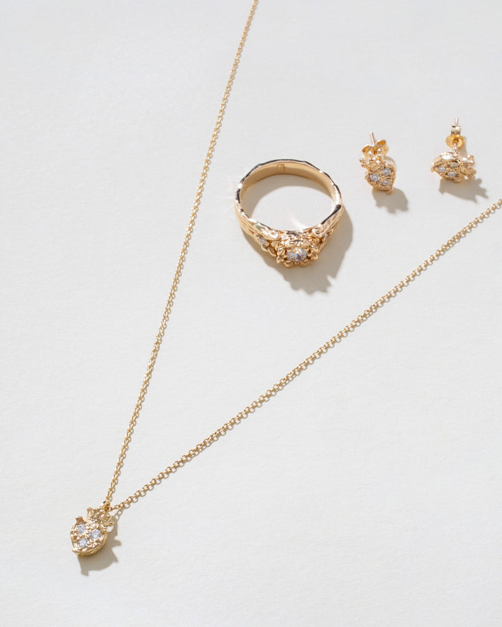 Royal Crown 14K Gold Diamonds Ring