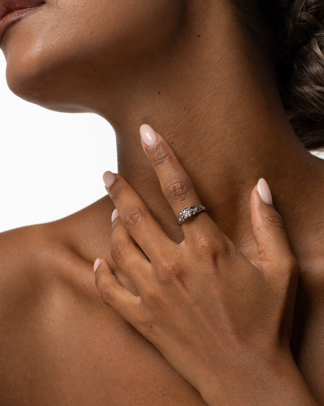 Royal Crown 14K White Gold Diamonds Ring