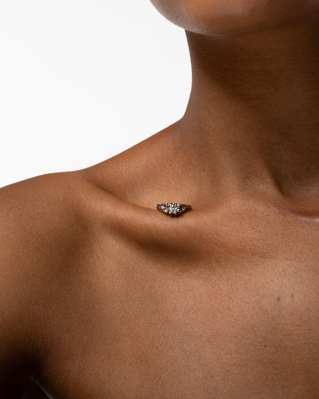 Royal Crown 14K White Gold Diamonds Ring