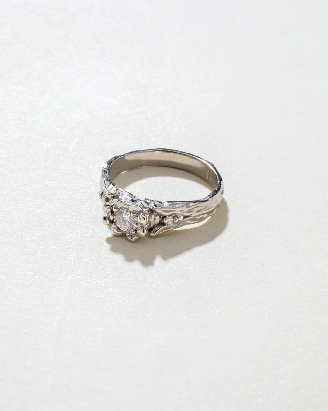 Royal Crown 14K White Gold Diamonds Ring