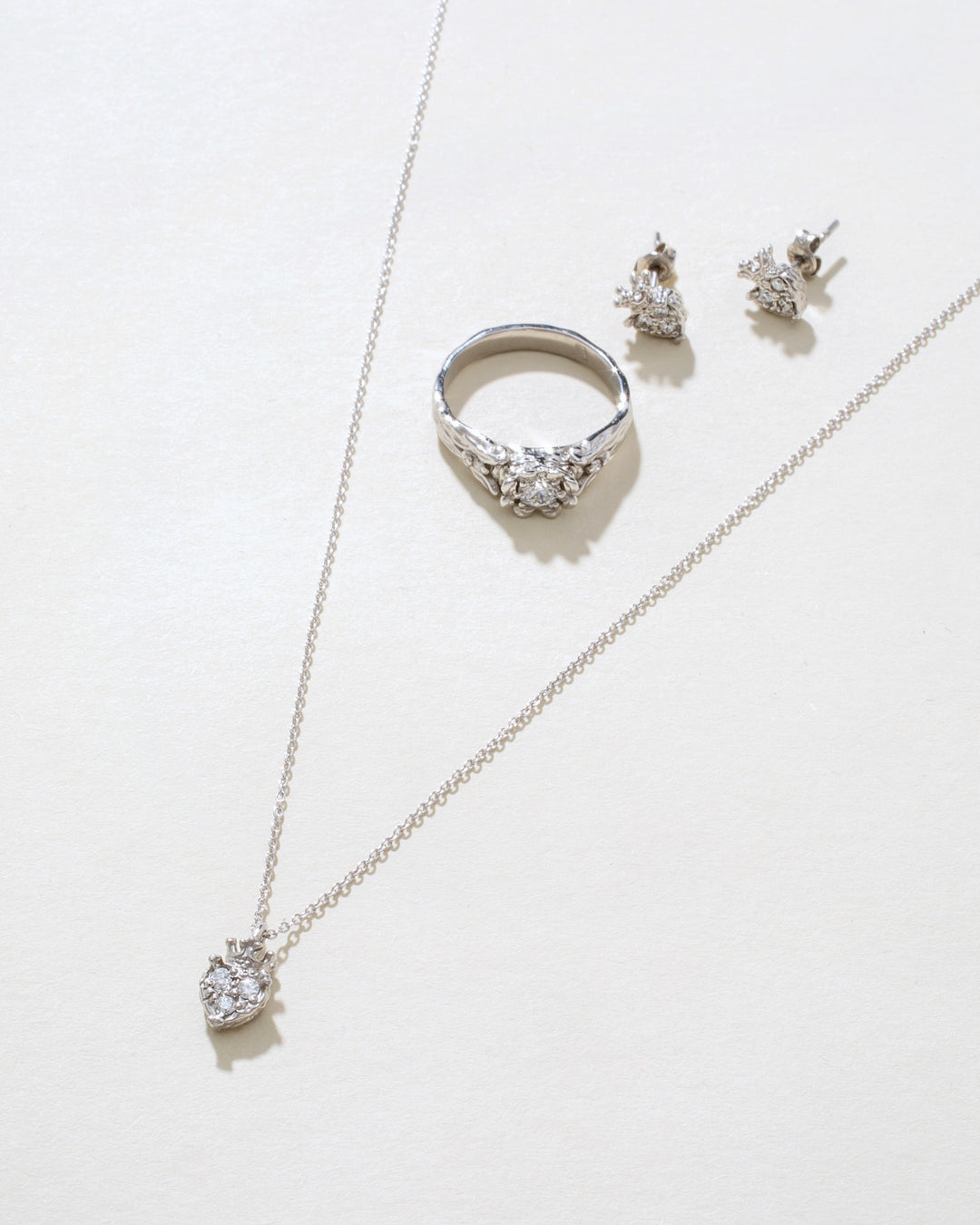 Royal Crown 14K White Gold Diamonds Ring