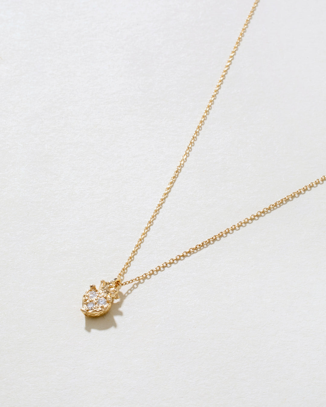 Royal Crown Heart 14K Gold Diamonds Necklace