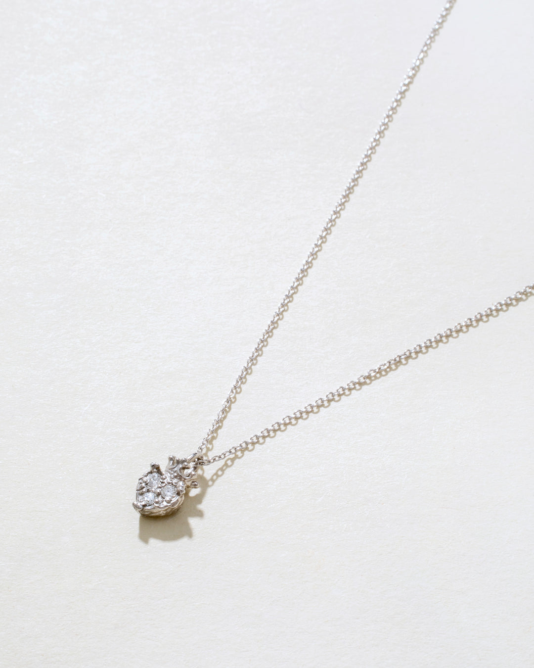 Royal Crown Heart 14K White Gold Diamonds Necklace