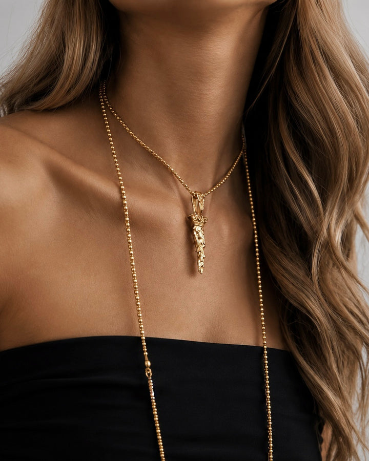 Royal Horn Double Wrap Necklace