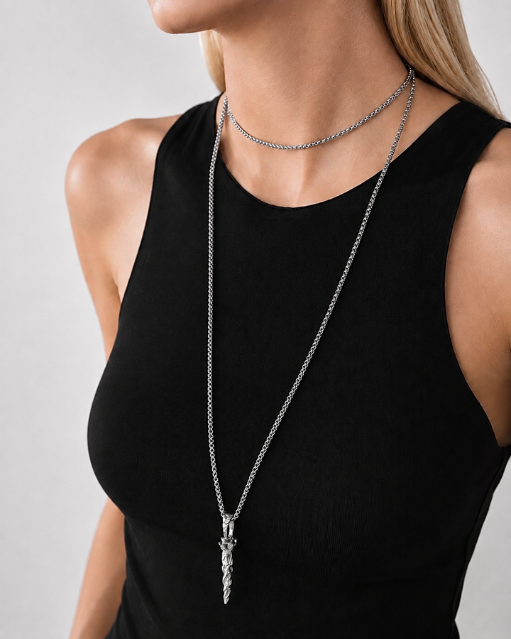 Royal Horn Double Wrap Necklace