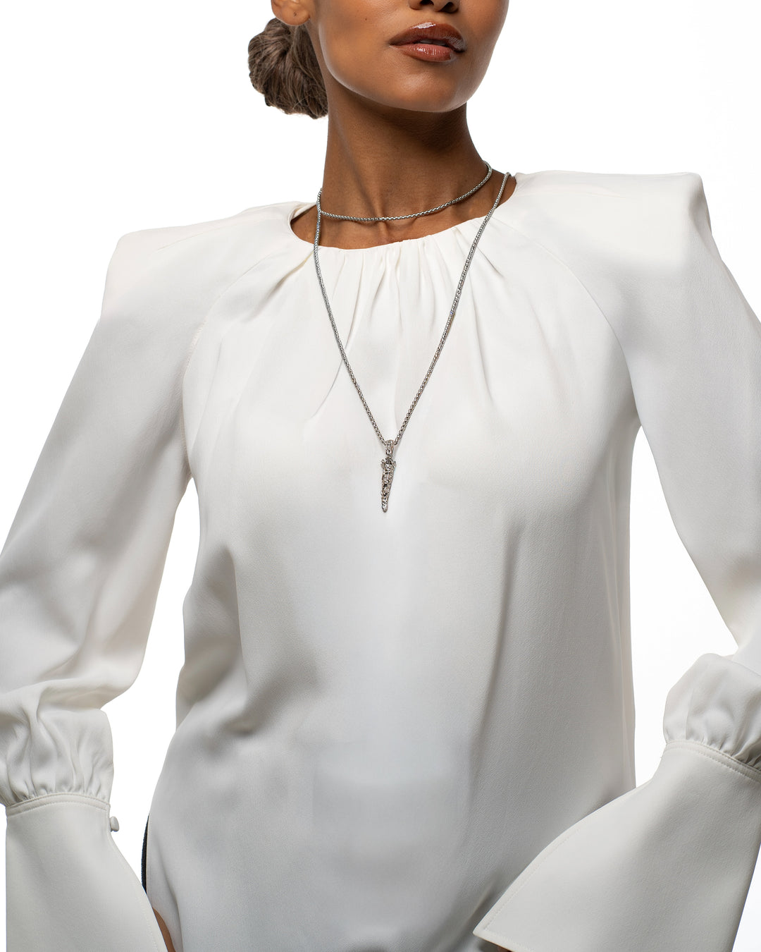 Royal Horn Stailness Steel Necklace - Double Wrap - Women