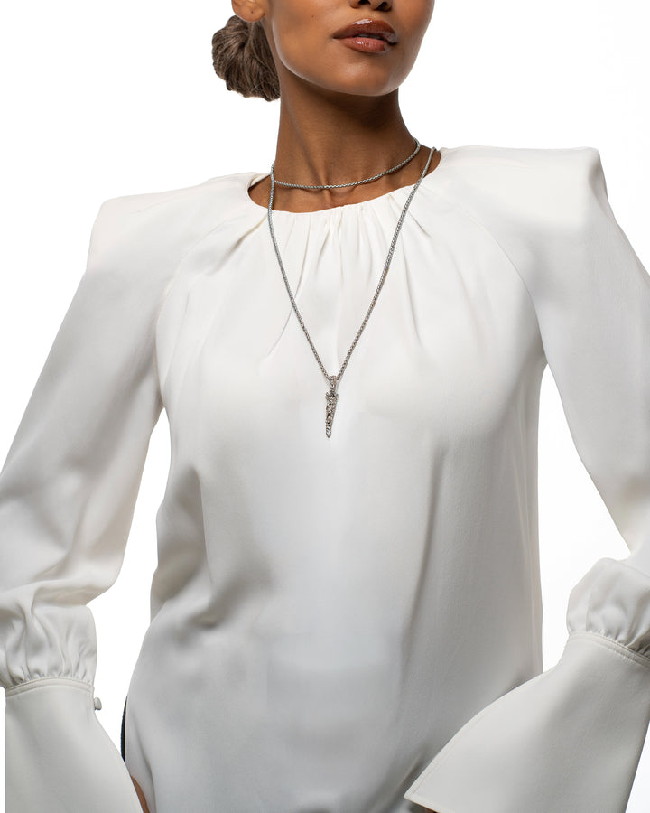 Royal Horn Stailness Steel Necklace - Double Wrap - Women