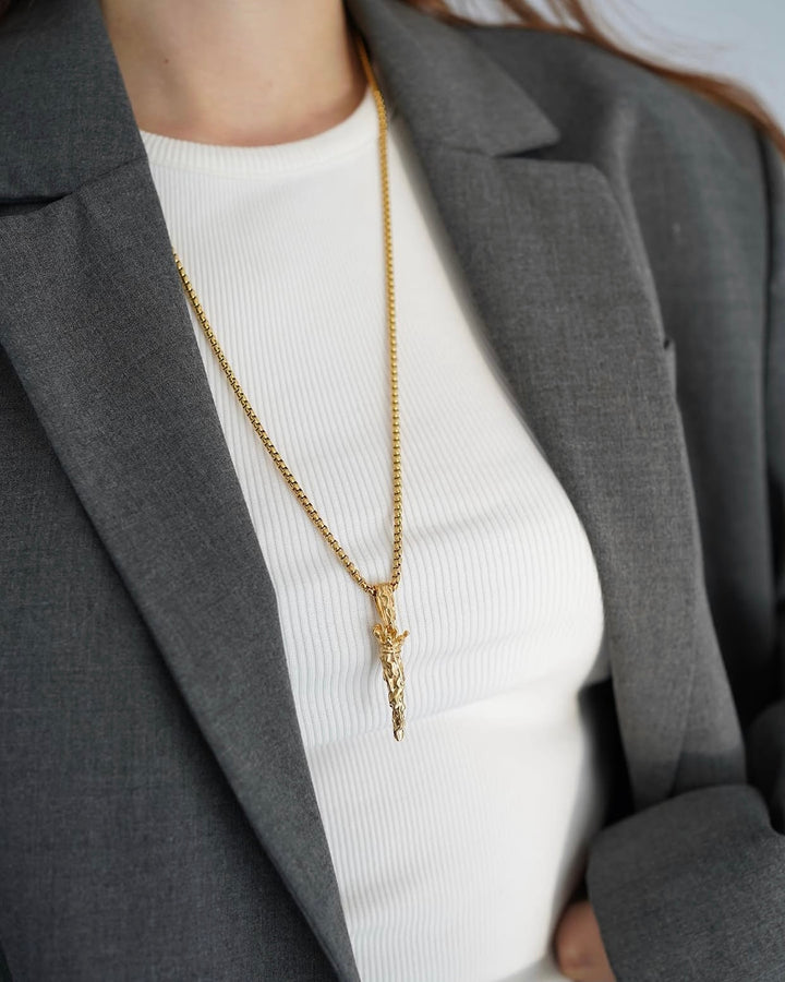 Royal Horn Stailness Steel Necklace - Double Wrap - Women