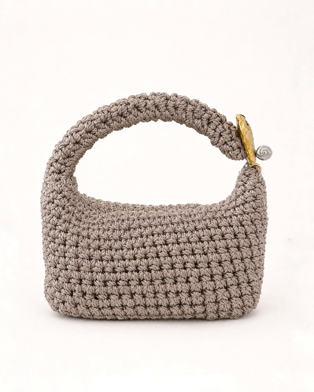 Small Gigi Clasp Bag - Metallic Platinum