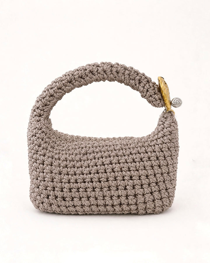 Small Gigi Clasp Bag - Metallic Platinum