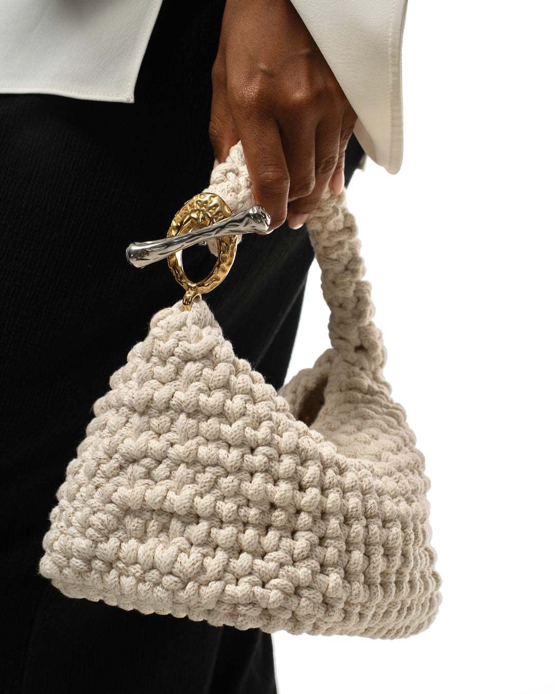 Small Gigi Clasp Bag - White