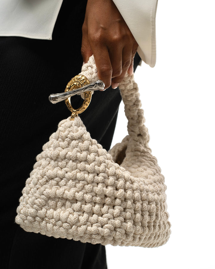 Small Gigi Clasp Bag - White