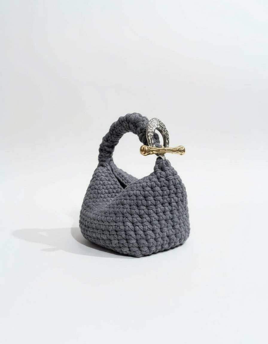 Small Gigi Clasp Bag - Grey