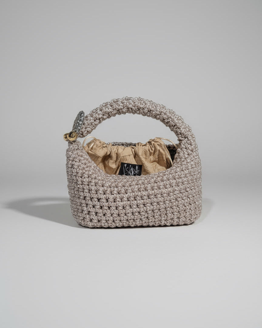 Small Gigi Clasp Bag - Metallic Platinum