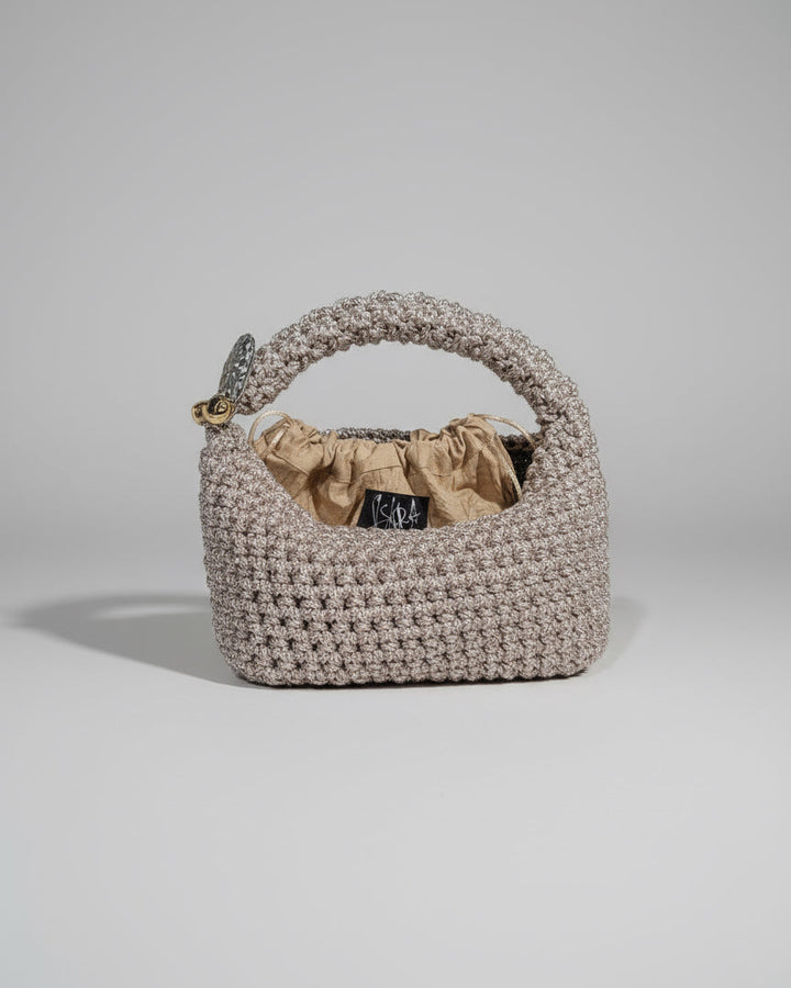 Small Gigi Clasp Bag - Metallic Platinum