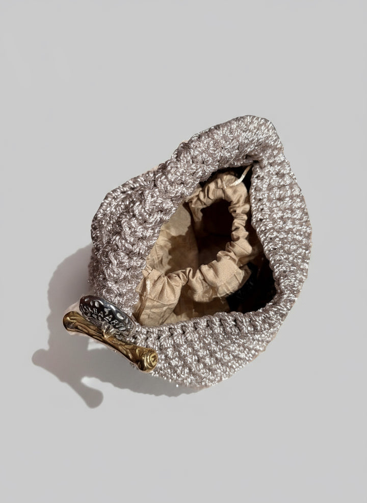 Small Gigi Clasp Bag - Metallic Platinum