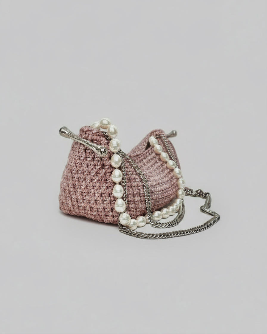 Small Pearl Stella Clasp - Metallic Rose