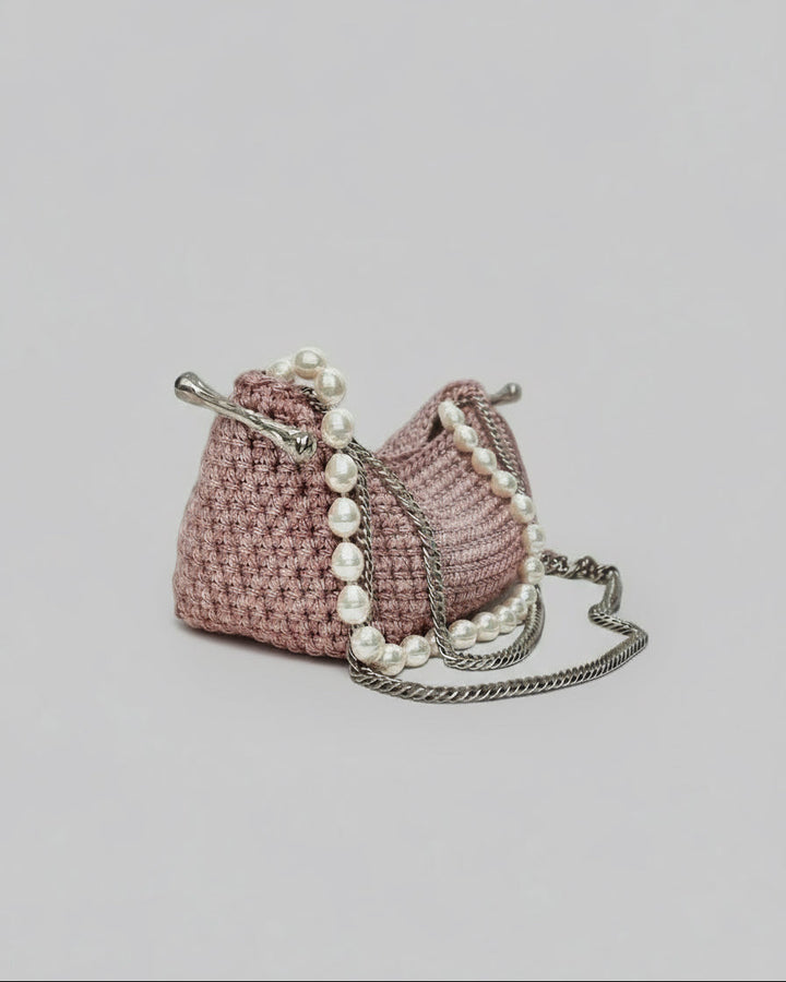 Small Pearl Stella Clasp - Metallic Rose