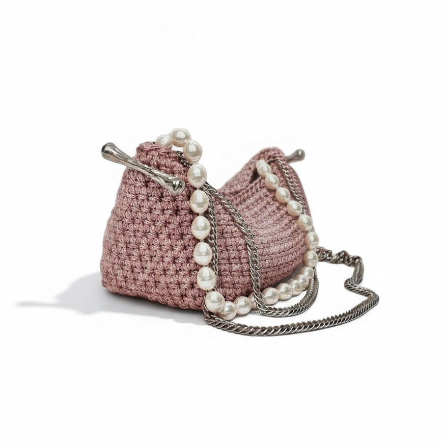 Small Pearl Stella Clasp - Metallic Rose