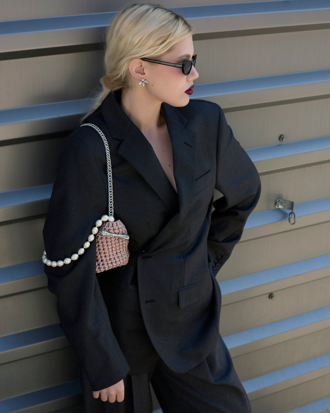 Small Pearl Stella Clasp - Metallic Rose