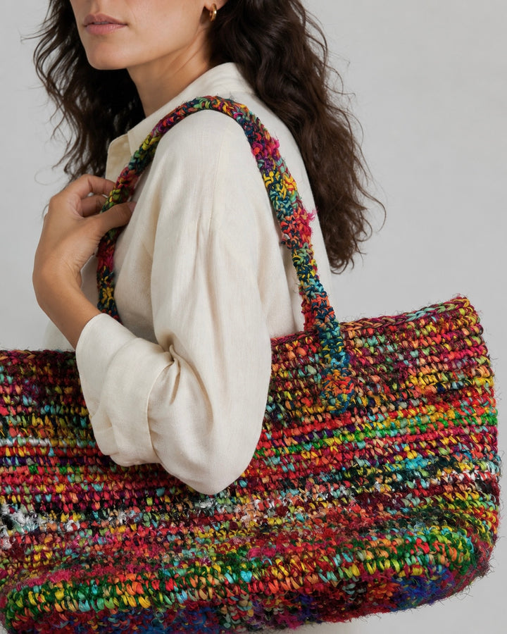 Sorella Rafia & Silk Bag