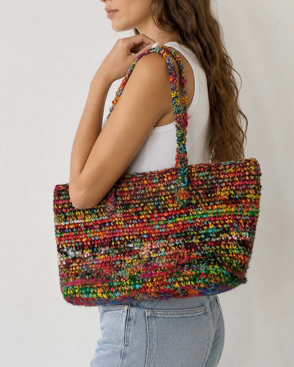 Sorella Rafia & Silk Bag