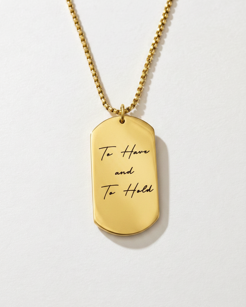 Tag Necklace  - Personalise Engraving