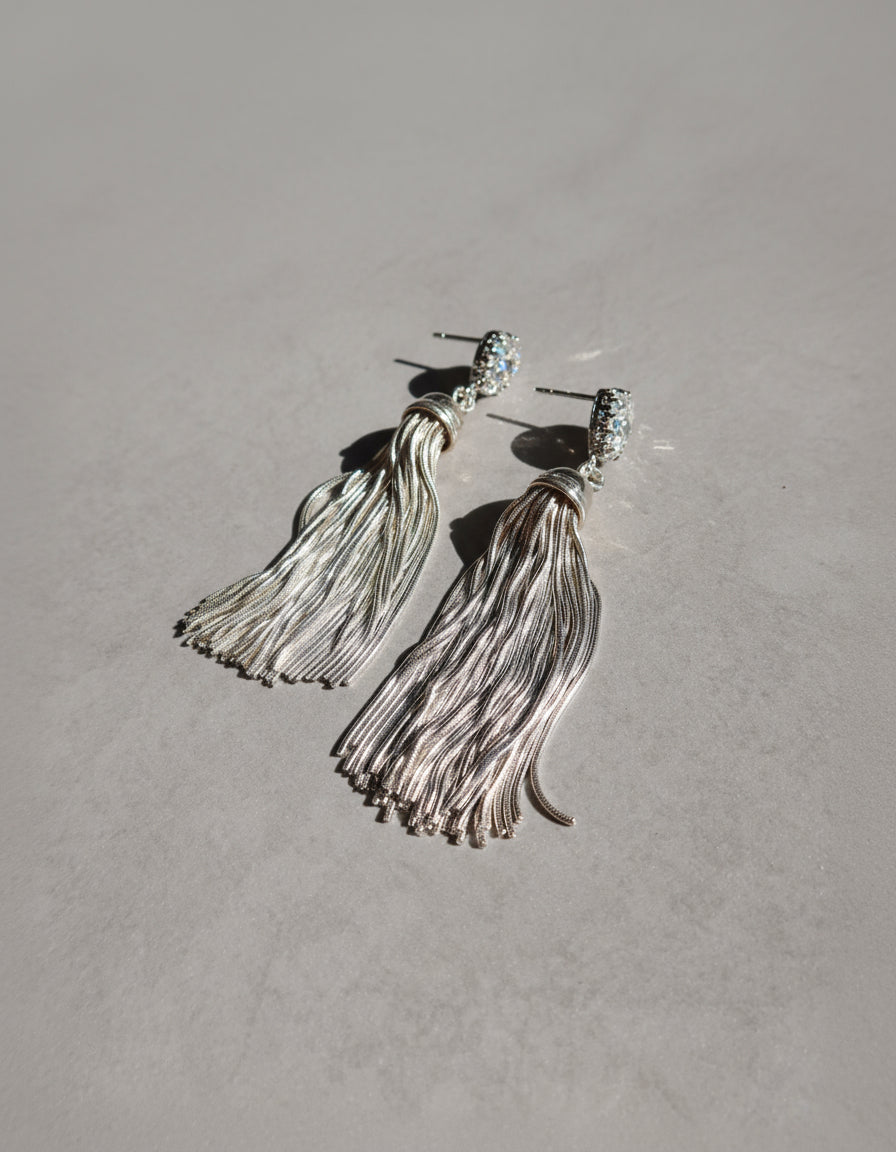 Tassels Silver Sterling 925 Earrings
