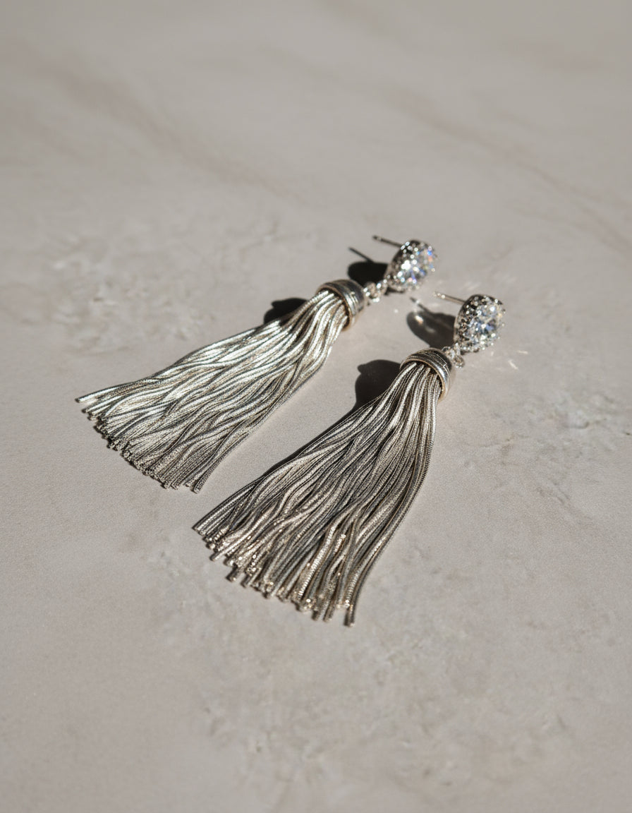 Tassels Silver Sterling 925 Earrings