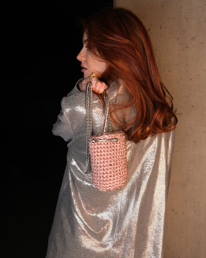 Bucket Clasp Bag - Metallic Rose