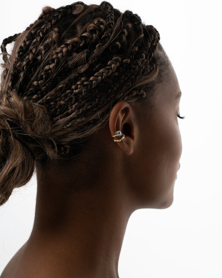 Topaz 14K Gold Ear Cuff