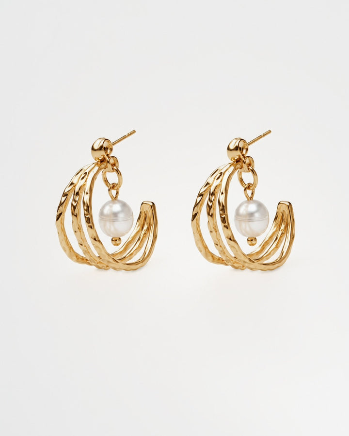 Triple Pearl Earrings