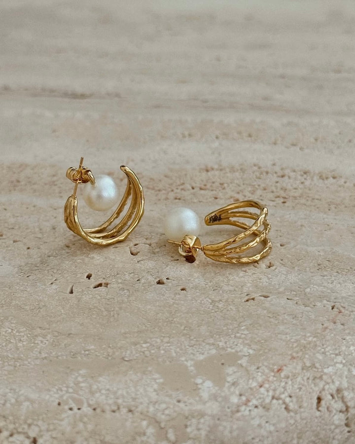 Triple Pearl Earrings